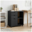 VidaXL vidaXL Rolling Cabinet Black 63.5 x 39 x 65.5 cm Solid Pine Wood 3