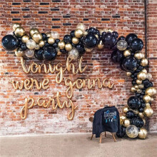 242Pcs Gold Black Balloons Arch Garland Kit Gold Sequins Balloons for Wedding Graduation Birthday Christmas Party Decor
