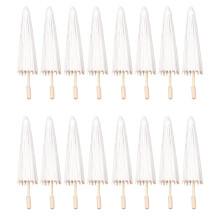 16PCS Paper Parasol Wedding Umbrella Party Favor 40cm Bamboo Umbrellas for Bridal Shower Centerpieces Photo Props
