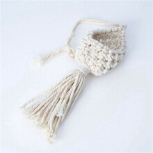 5X Boho Macrame Air Plant Hanger Tillandsia Hanging Basket Rope Holder Flower Home Decor (10CM)
