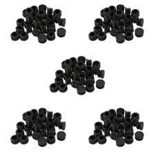 Mesa Redonda Silla Pata Tubo Inserto Tubo Tapa Final 19mm Dia 150Pcs Negro