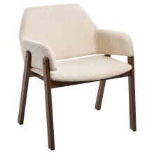 Set of 2 Dining Chairs ALBION Boucle Light Beige