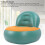 Portable Inflatable Sofa Flocking Green 6