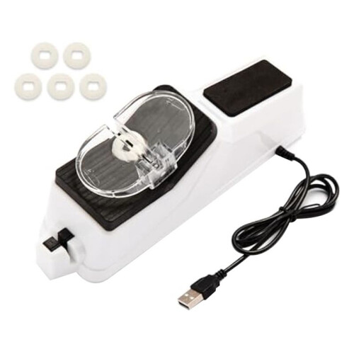 Electric Knife Sharpener,Knife Sharpener Tool,USB Sided Knife Sharpener for Quick Sharpening&Polishing with 5 Grindstone