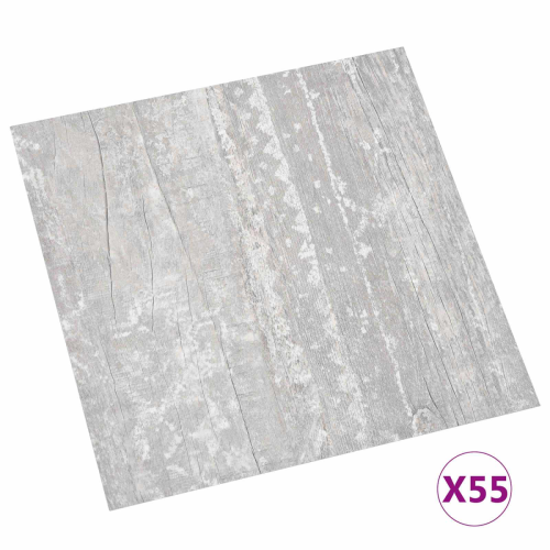 VidaXL vidaXL Bodenplanken Hellgrau und Weiß 5,11 m² 55 Stk. PVC 2