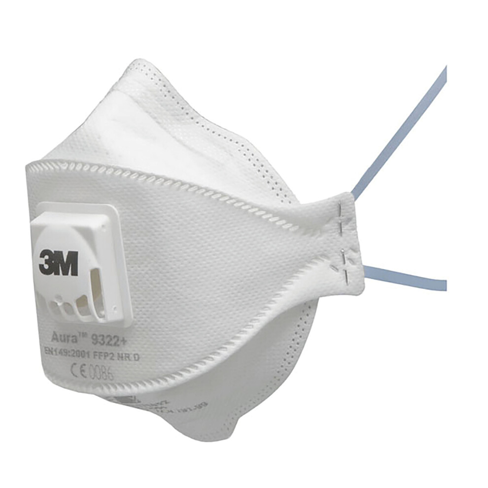 3M Aura 9322+ Flat-Fold Particulate Respirator (Pack Of 10) 3M9322plus