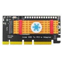 M.2 SSD NVMe Dissipador de Calor NVMe PCIe M.2 NGFF SSD Para PCIE X4 X8 X16 Adaptador com Letreiro LED Dissipador de Calor Para Desktop PC A