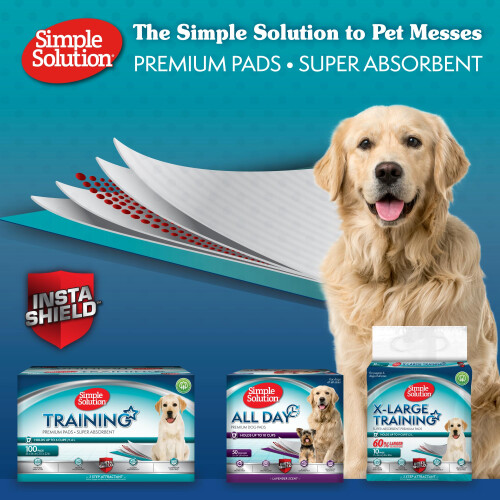 Simple Solution Absorbent Premium Dog and Puppy Training Pads -Pack of 30 1