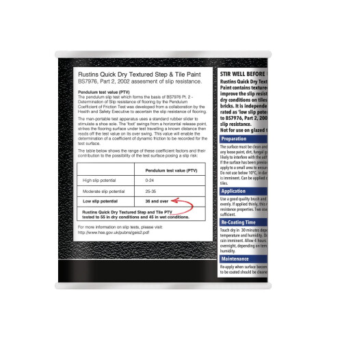 Rustins RUSTINS Textured Step & Tile Paint 500ml Black 2