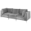 Beliani Modular Sofa 3 Seater EVJA Velvet Grey 4