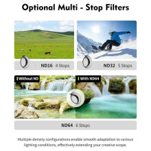 ND64 Filter for Osmo 360 Action Camera, 2-Pack Neutral Density Filters, Aluminum Frame with Curved Optical Glass