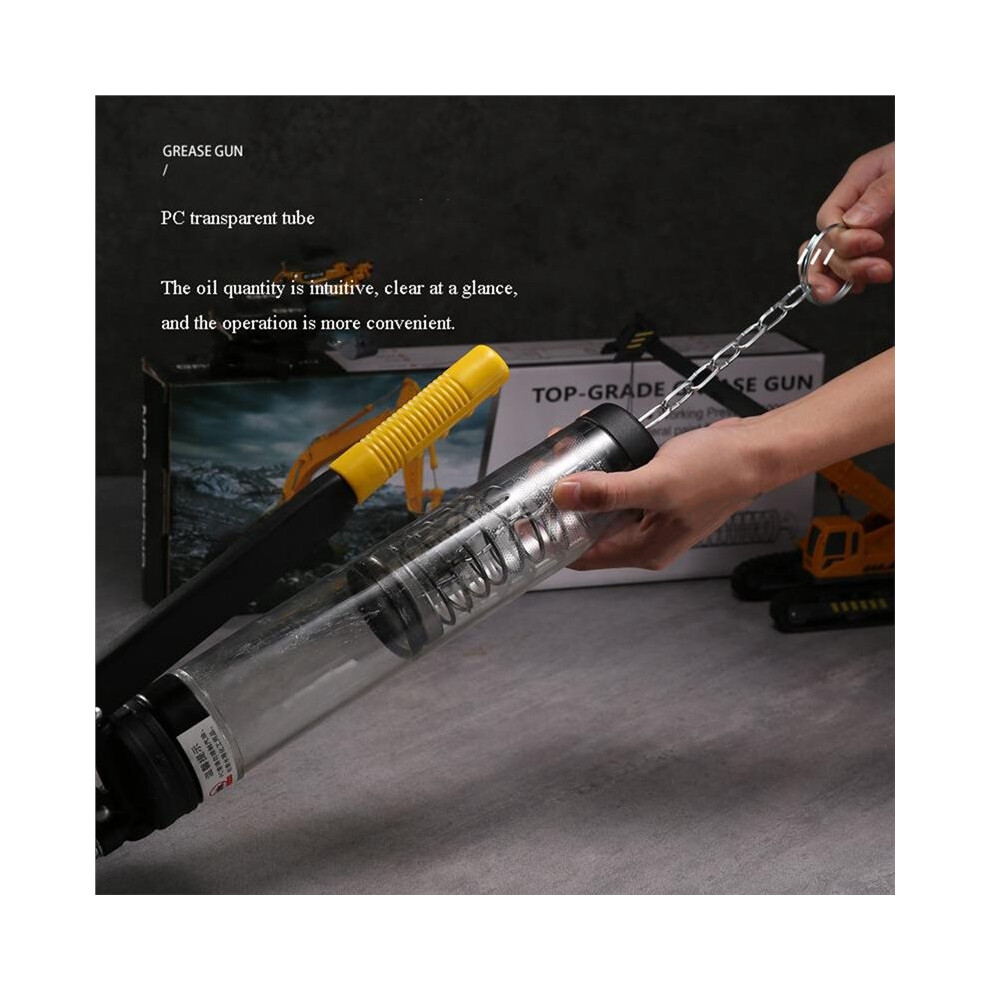 High Pressure Grease Gun 10000Psi, Manual Pump With Transparent Tube For Vehicles Tractor 4713105181616
