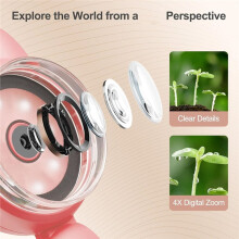 Digital Microscopy, Handheld Magnifier with LED Light, 30W HD Camera, Education Hobby Plants Insects-