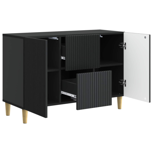 VidaXL vidaXL Sideboard with Drawer Black 89 x 34.5 x 60 cm Engineered Wood 2