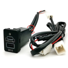 Light Car Charger QC3.0 USB TYPE-C PD Dual Phone Charge Interface Socket Cable Accessories Fit for