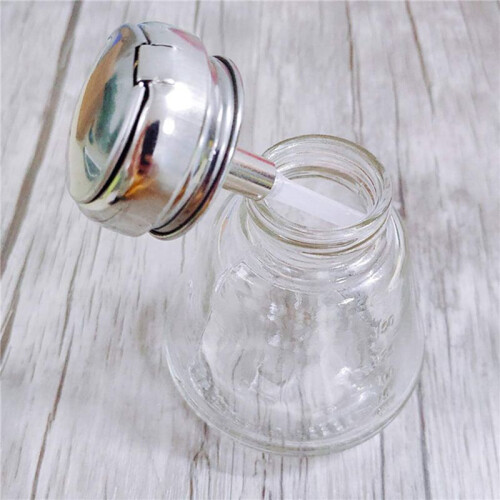 3X Empty Nail Polish Makeup Remover Pump Dispenser Glass Push Down Press Bottle 1
