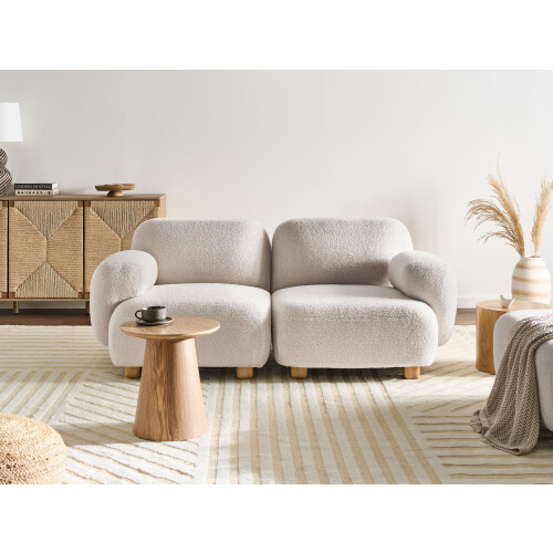 Beliani Modular Sofa 2 Seater AMLI Boucle Off-White 1