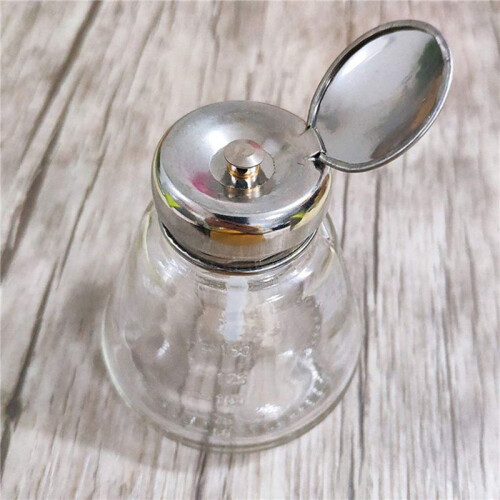 3X Empty Nail Polish Makeup Remover Pump Dispenser Glass Push Down Press Bottle 2