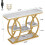 Tribesigns Tribesigns 39.4" Console Table, Industrial 4-Tier Sofa Table Entryway Table, White Gold, White Gold 2