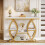 Tribesigns Tribesigns 39.4" Console Table, Industrial 4-Tier Sofa Table Entryway Table, White Gold, White Gold 3