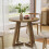 Tribesigns Tribesigns Small Round Dining Table for 2-4 People, 80cm Kitchen Table,Brown (Only Table) 4