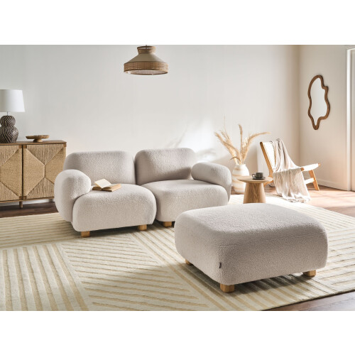 Beliani Modular Sofa 2 Seater AMLI Boucle Off-White 1