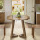 Tribesigns Tribesigns Small Round Dining Table for 2-4 People, 80cm Kitchen Table,Brown (Only Table) 6