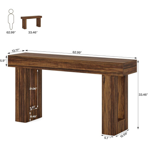 Tribesigns Tribesigns 160 cm Long Console Table, Wooden Rectangular Sofa Table Behind The Couch 1