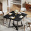 Tribesigns Tribesigns Dining Table for 4, industrial style,80 x 80 x 75 cm kitchen table,Black 8