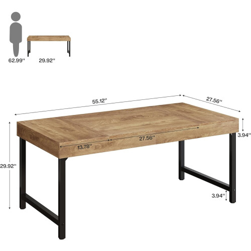 Tribesigns Tribesigns 55" Industrial Executive Desk, Computer Desk for Home Office 1