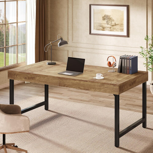 Tribesigns Tribesigns 55" Industrial Executive Desk, Computer Desk for Home Office 2