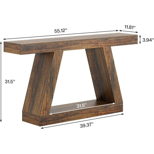 Tribesigns Tribesigns Farmhouse Console Table, 55-Inch Rustic Sofa Table with Storage,Brown 1