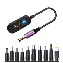 Kabel Zasilający Typu C Żeński na Prąd Stały 140 w, Regulowane Napięcie 5 V/9 V/12 V/15 V/20 V/28 V, Pamięć Awarii PD 5,5 X 2,5 mm, 20 cm