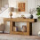 Tribesigns Tribesigns 63" Console Table, Farmhouse 2-Tier Entryway Table with U-Shaped Base (Rustic Brown) 4