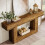 Tribesigns Tribesigns 63" Console Table, Farmhouse 2-Tier Entryway Table with U-Shaped Base (Rustic Brown) 7