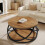 Tribesigns Tribesigns 2-Tier Round Coffee Table, 31.5" Circle Center Table, Rustic Brown 7