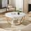 Tribesigns Tribesigns Modern Round Coffee Table, 2 Tier Coffee Table,White and Gold 3