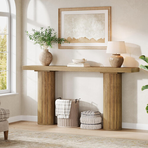 Tribesigns Tribesigns 160 cm Extra Long Console Table, Rectangular Foyer Table, Wooden Sofa Table Behind Couch 2