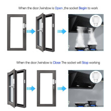Enchufe Inteligente de 16 A con Sensor de Puerta/Ventana, Control Remoto Inalámbrico, Alarma Antirrobo, Enchufe WiFi con Temporizador y Enchufe