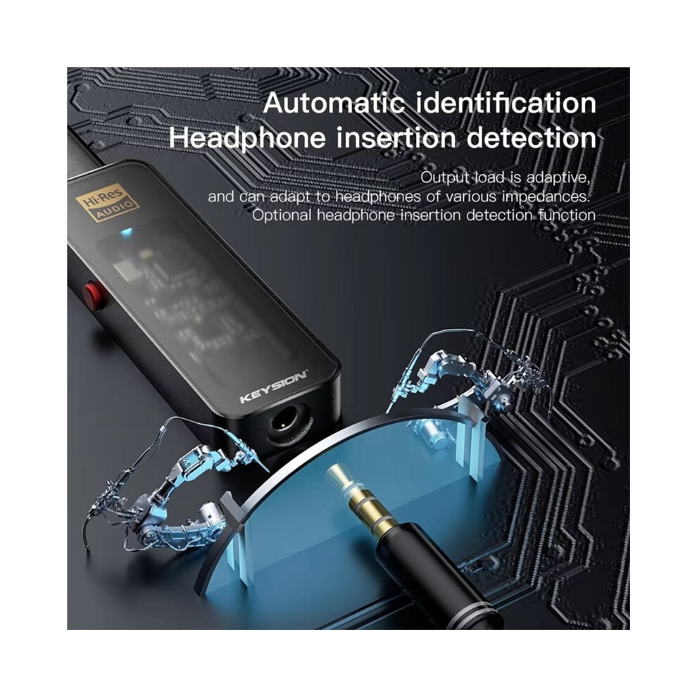 Keysion Cs43198 Usb Dac Audio Hifi Decoder 384Khz Dsd256 Type-C To 3.5Mm Adjust Eq Hd Headphone Amplifier For Ios Android Win10 4712984126411