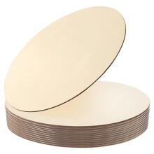 Cercles en Bois pour Loisirs Créatifs, Lot de 12 - Découpes en Bois Brut de 30 cm pour Décorations de Porte, Pyrogravure