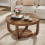 Tribesigns Tribesigns Round Coffee Table, 2-Tier Circle Coffee Table with Storage, Thick Tabletop & Base, Rustic Brown 3