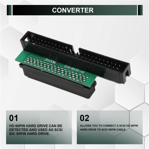 Adapter Konwerter SCSI 68-Pin Męski do 50-Pin Męski M-M 1