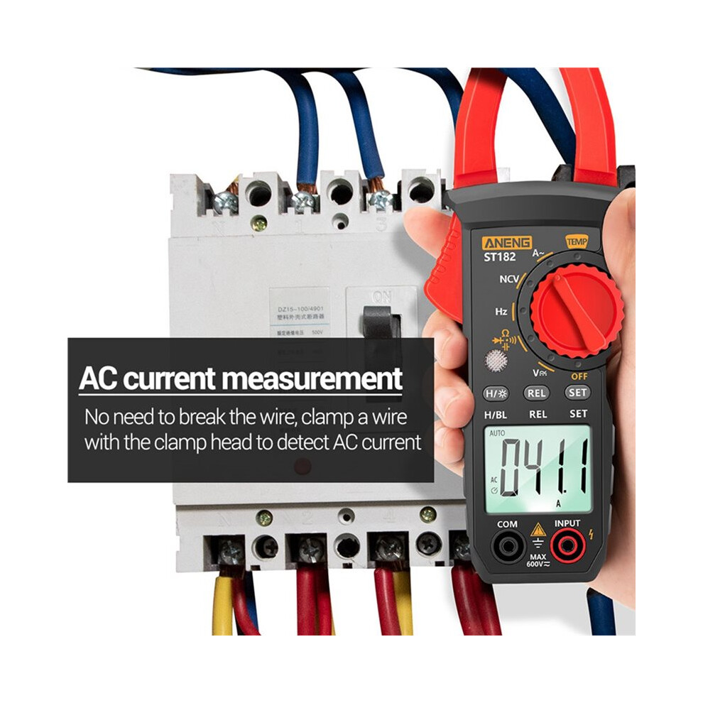 Aneng St182 Digital Multimeter Clamp Meter Ac Current /Ac Voltage Ammeter Voltages Tester Amp Hz Capacitance Ncv Ohm Test 6032845799324