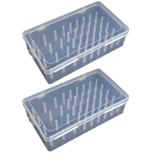 42-Spool and Thread Box, PP Plastic Desktop Storage Box, Multi-Functional Embroidery Household Sewing Thread Box