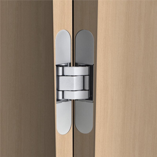 Cerniere A Scomparsa per Porte Segrete, Cerniere per Porte Nascoste, Cerniere A Scomparsa Silenziose e Lisce, Colore Argento.