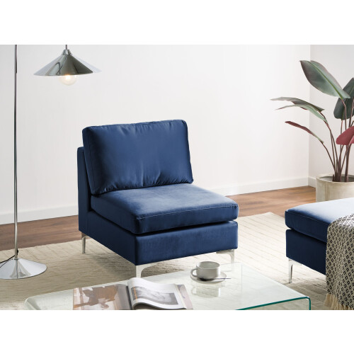 Beliani 1-Seat Section EVJA Velvet Navy Blue 1