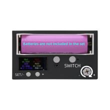 Adjustable Test Power Supply with TFT Color Screen 18650 Buck-Boost Power Supply Pocket-Sized Power Supply Black