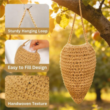 3Pack Large Crochet Wasp Nest Decoys Outdoor Hanging Deterrents for Patio, Trees, Eaves, and Garden