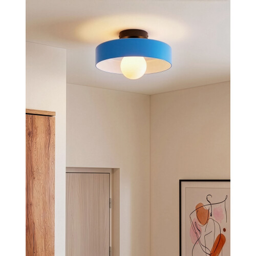 Beliani Ceiling Lamp LUGUSE Glass Blue 1